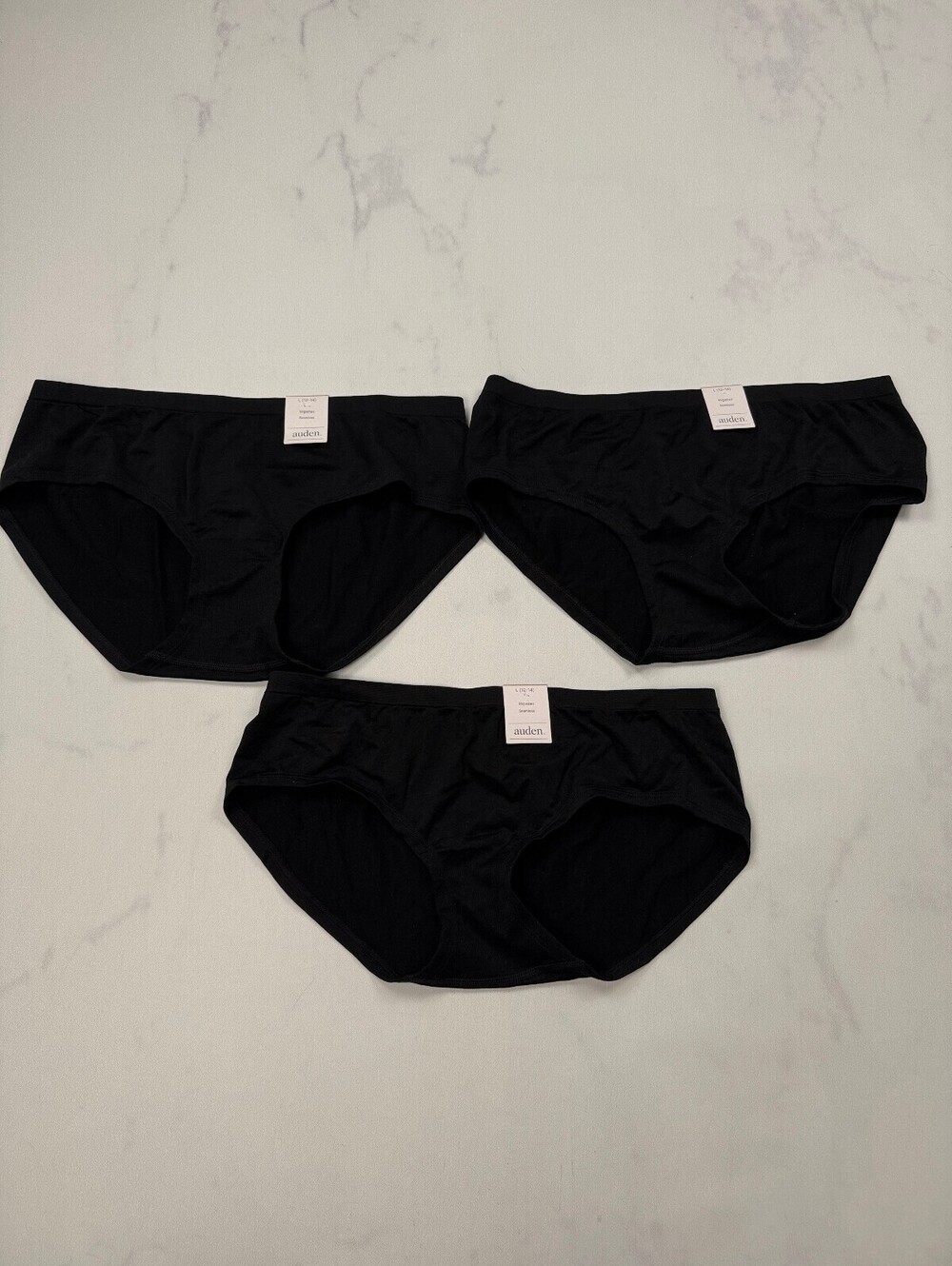 Auden Hipster Underwear Black Modern Classic Style Pack of 3 - Womens L